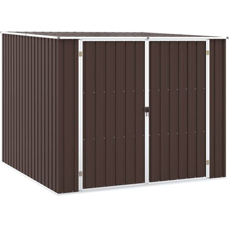 Abri de jardin, Remise Cabane pour outils, Stockage Rangement Extérieur Marrron 195x198x159 cm Acier galvanisé XZZZ947614 (1/5)
