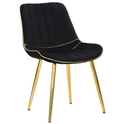Chaise Paris Nera/Gold Set 2 pièces Cm 51X59X79 (1/5)