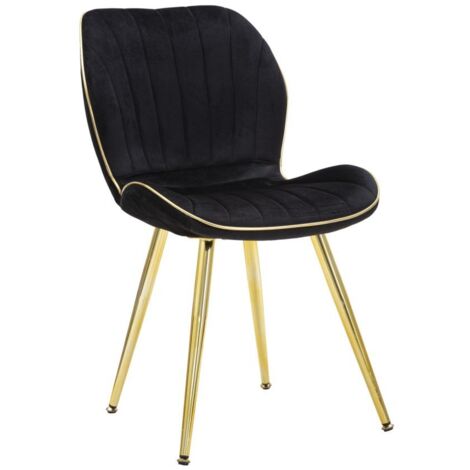 Ensemble de 2 chaises Paris Space noires et dorées, dimensions : 46 x 58 x 77 cm (1/5)