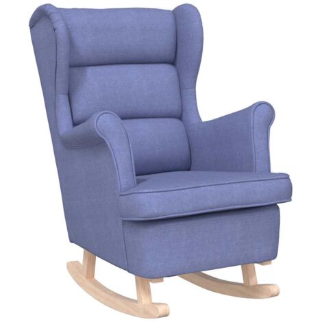 Chaise à bascule bleu jean 74x90x102 cm tissu (1/5)