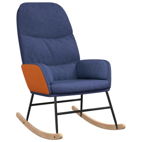 Chaise à bascule Bleu Tissu (1/5)