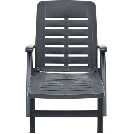 Chaise longue Transat Bain de soleil pliable Plastique Anthracite (1/5)