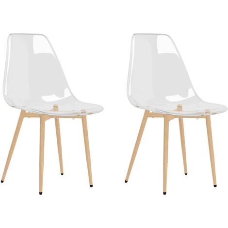 Chaises Ă manger Chaise de cuisine lot de 2 Transparent PET (1/5)