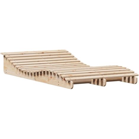 Chaise longue Transat Bain de soleil 205x110x31,5 cm bois massif de pin (1/5)