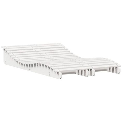 Chaises longues Transat Bain de soleil lot de 2 blanc 205x60x31,5cm bois massif de pin (1/5)