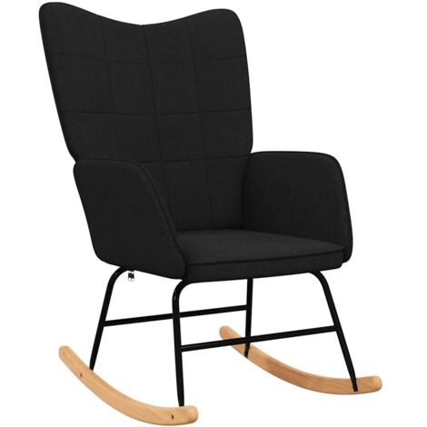 Chaise à bascule Noir Tissu (1/5)