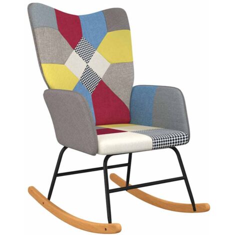 Chaise à bascule Patchwork Tissu (1/5)