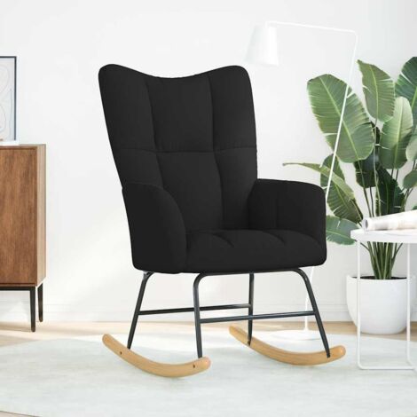 Chaise à bascule Noir Tissu (1/5)