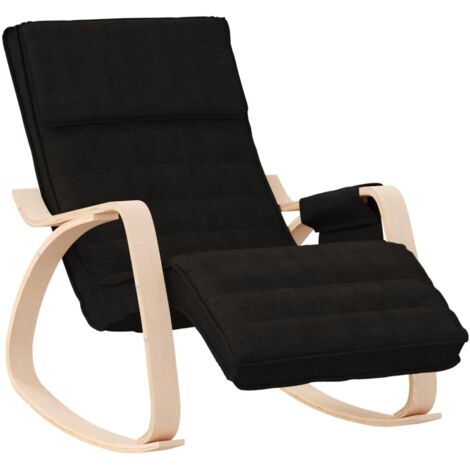 Chaise à bascule Noir Tissu (1/5)
