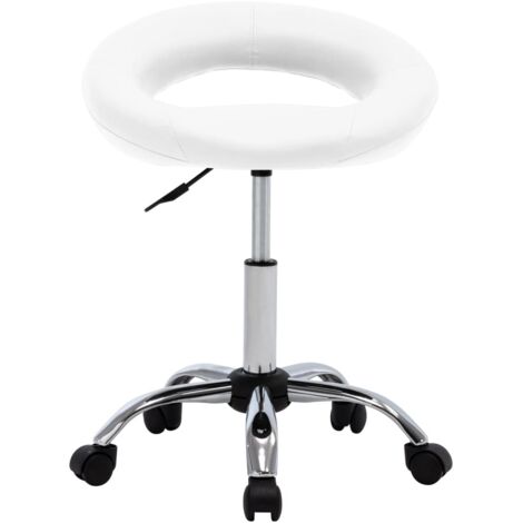 Chaise pivotante à manger Chaise de cuisine Blanc Similicuir (1/5)