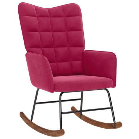 Chaise à bascule Rouge bordeaux Velours (1/5)