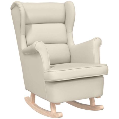 Chaise à bascule blanc 74x90x102 cm lin (1/5)
