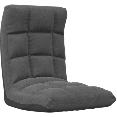 Chaise pliable de sol Gris foncé Tissu (1/5)