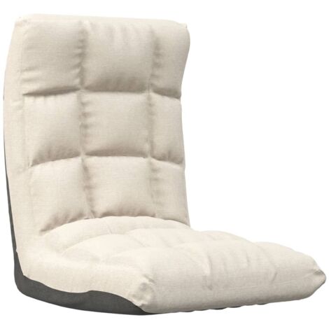 Chaise pliable de sol Crème Tissu (1/5)