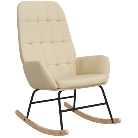 Chaise à bascule Crème Tissu (1/5)