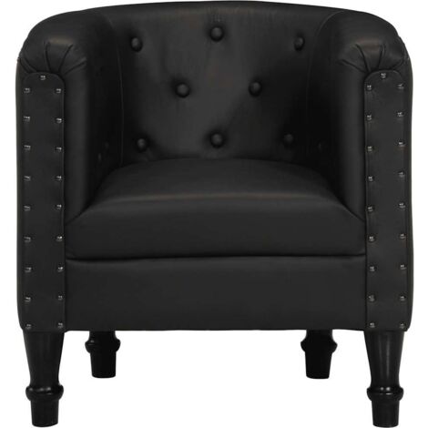 Chaise cabriolet noir cuir véritable (1/5)