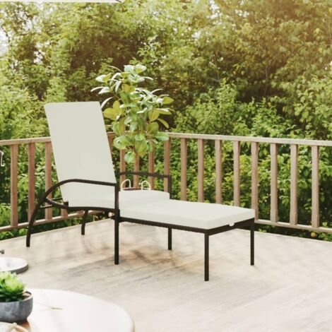 Chaise longue  Fauteuil de jardin relax  Bain de jardin avec repose-pied Résine tressée Marron GF34794 (1/5)
