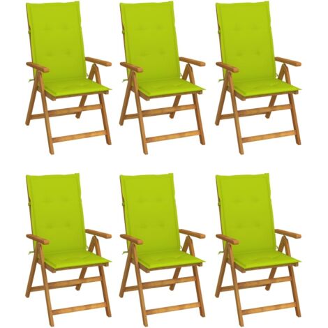 Lot de 6 Chaises pliables de jardin,Fauteuils d'extérieur avec coussins Bois d'acacia -TF74358 (1/5)