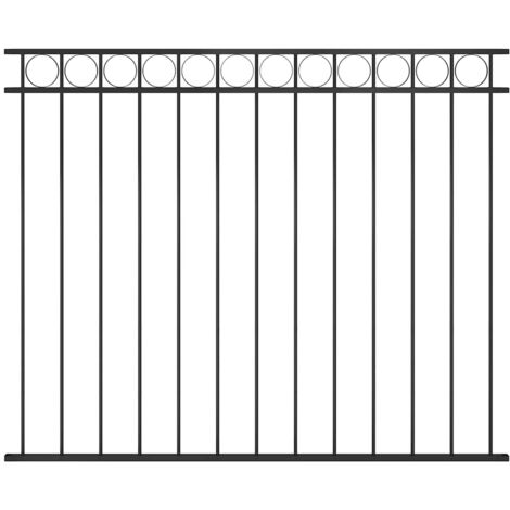 Panneau de clôture, Clôture de jardin, Barrière de jardin Acier 1,7x1,5 m Noir MAE3317 (1/4)