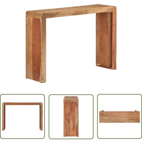 The Living Store Table console 110x30x76 cm bois massif d'acacia - Table Basse - Table D'appoint - Table Console - Mobilier Rustique - Bois D'acacia