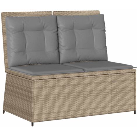 Banc de jardin Banc extérieur Banquette de jardin Beige polyrotin (1/5)