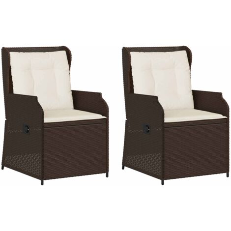 Banc de jardin Banc extérieur Banquette de jardin 2 pcs Marron polyrotin (1/5)