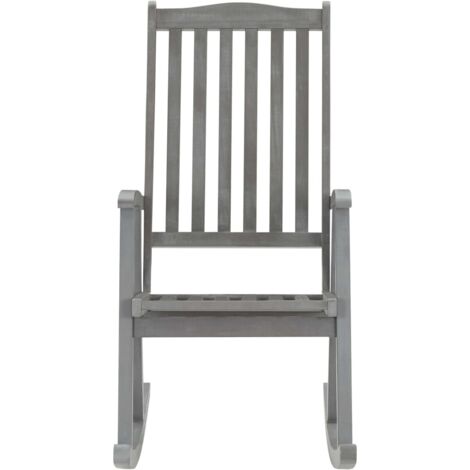 Chaise de jardin  Chaise à bascule gris bois d'acacia massif (1/5)