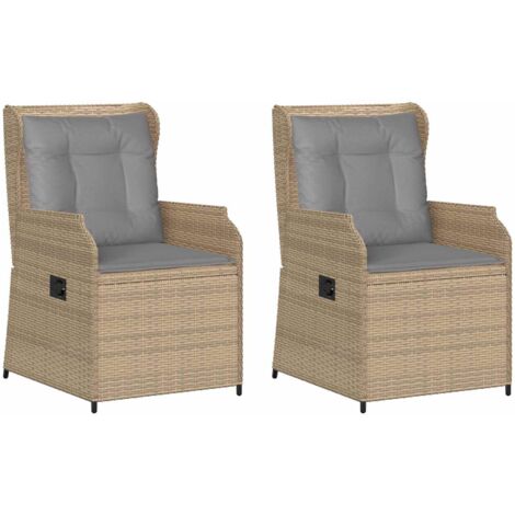 Banc de jardin Banc extérieur Banquette de jardin 2 pcs Beige polyrotin (1/5)