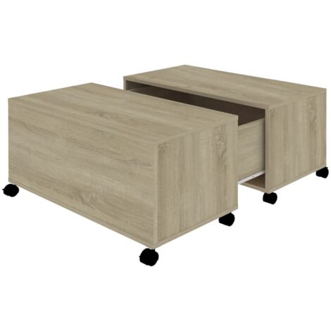 Table basse Table de salon Table de café chêne sonoma 75x75x38 cm bois d'ingénierie (1/5)