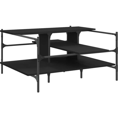 Table basse Table de salon Table de café noir 100x100x48,5 cm bois d'ingénierie (1/5)