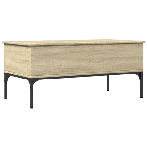 Table basse Table de salon Table de café chêne sonoma 100x50x45cm bois d'ingénierie et métal (1/5)