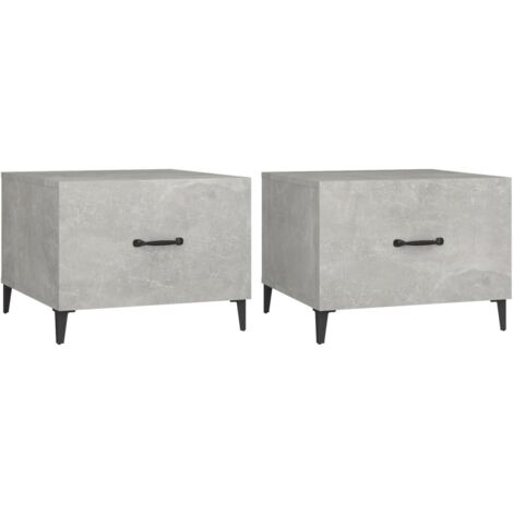 Tables basses avec pieds en métal 2 pcs Table de salon Table de café Gris béton 50x50x40 cm (1/5)
