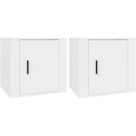 Tables de chevet 2 pcs Cabinet de chevet Table de nuit Blanc 50x39x47 cm (1/5)