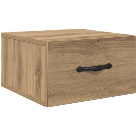 Table de chevet Cabinet de chevet Table de nuit avec tiroir chêne artisanal 35 x 35 x 20 cm (1/5)