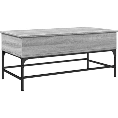 Table basse Table de salon Table de café sonoma gris 100x50x45 cm bois d'ingénierie et métal (1/5)