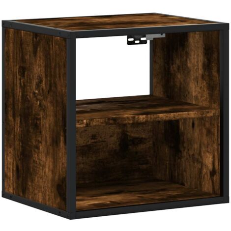 Table de chevet  Cabinet de chevet  Table de nuit murale Chêne fumé 40x31x39,5 cm (1/5)