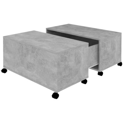 Table basse Table de salon Table de café gris béton 75x75x38 cm bois d'ingénierie (1/5)
