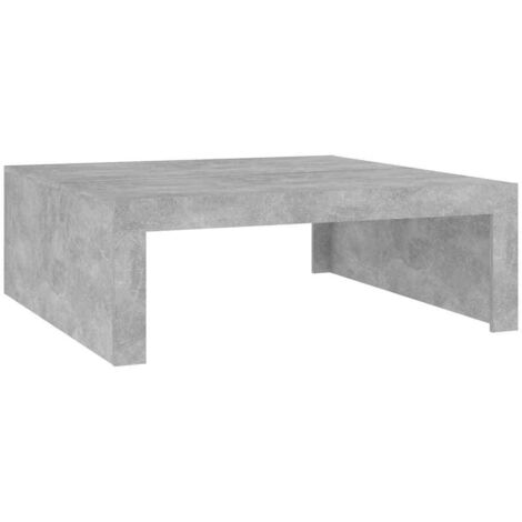 Table basse Table de salon Table de café gris béton 100x100x35 cm bois d'ingénierie (1/5)