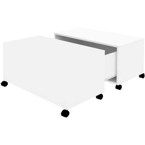 Table basse Table de salon Table de café blanc 75x75x38 cm bois d'ingénierie (1/5)