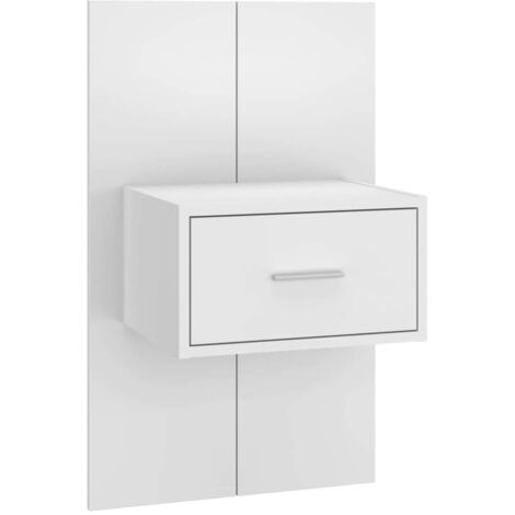 Table de chevet  Cabinet de chevet  Table de nuit murale Blanc (1/5)
