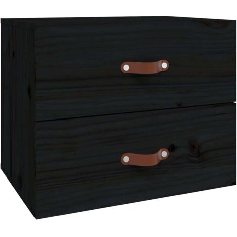 Table de chevet Cabinet de chevet Table de nuit murale Noir 50x36x40 cm (1/5)