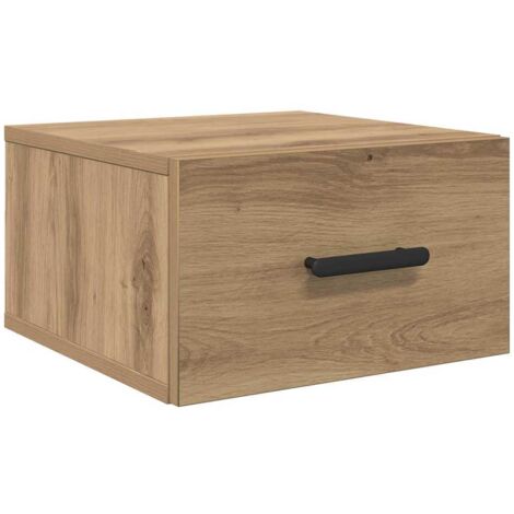 Table de chevet Cabinet de chevet Table de nuit Montage mural Chêne artisanal 35 x 35 x 20 cm (1/5)