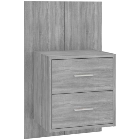 Table de chevet Cabinet de chevet Table de nuit murale Sonoma gris (1/5)