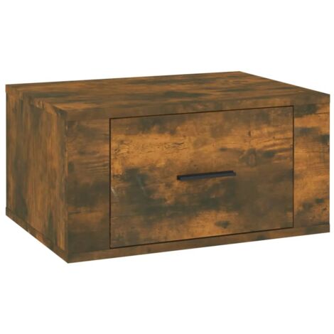 Table de chevet Cabinet de chevet Table de nuit murale Chêne fumé 50x36x25 cm (1/5)