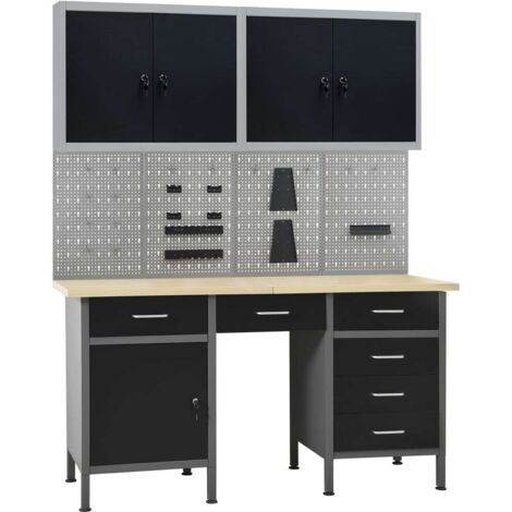 Furniture Limited - Établi avec 4 panneaux muraux et 2 armoires (1/5)