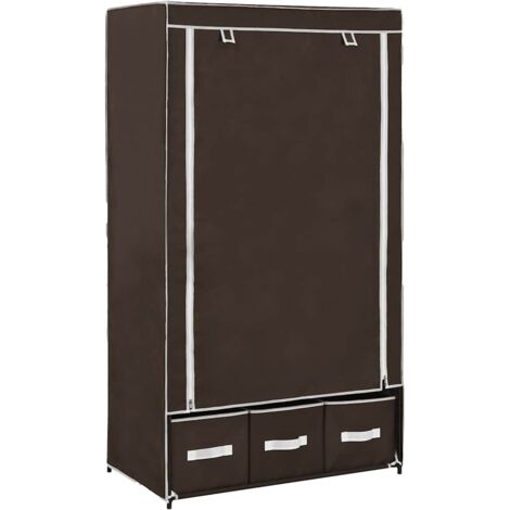 Garde-robe,Armoire de Rangement,Étagères Vêtements Marron 87x49x159 cm Tissu VDVM297823 (1/5)