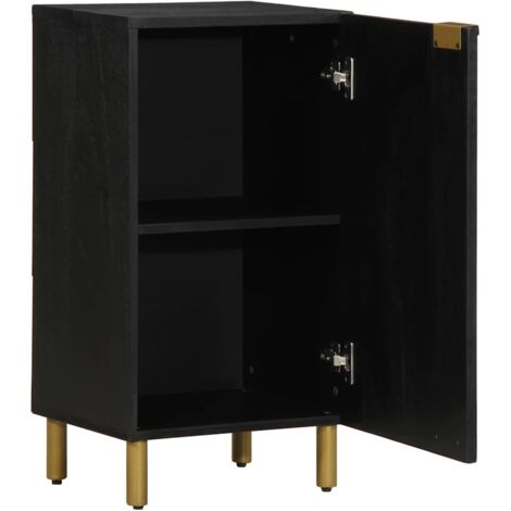 Buffet Meuble de rangement noir 40x33x75 cm bois d'ingénierie (1/5)