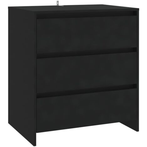 Buffet Meuble de rangement Noir 70x41x75 cm Bois d'ingénierie (1/5)