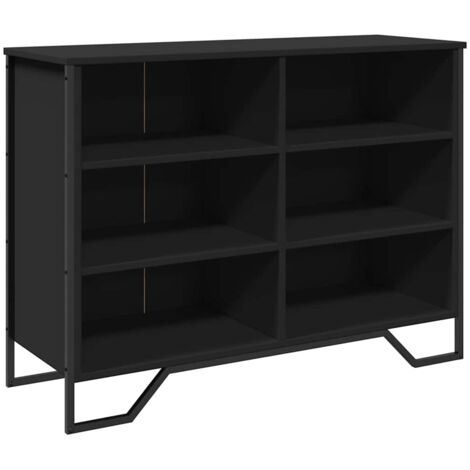 Buffet Meuble de rangement noir 101x35,5x74,5 cm bois d'ingénierie (1/5)