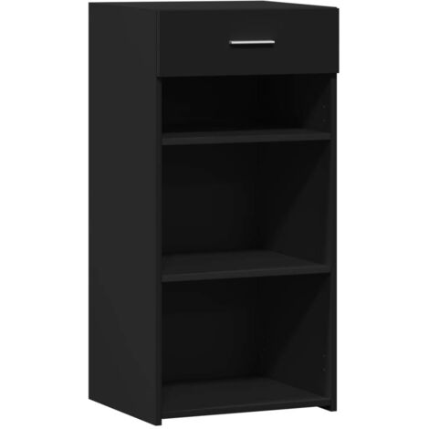 Buffet Meuble de rangement noir 45x42,5x93 cm bois d'ingénierie (1/5)